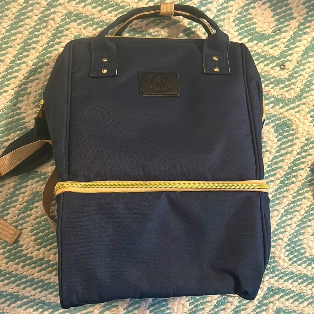 Navy Baby Diaper Backpack Tote - Versatile Baby Bag
